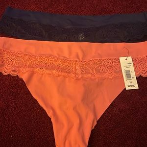 🔥🔥🔥 3 for $20 BLAKE & CO. 2-PAIR INSERT THONG - Blue & Coral Size 1X NWT
